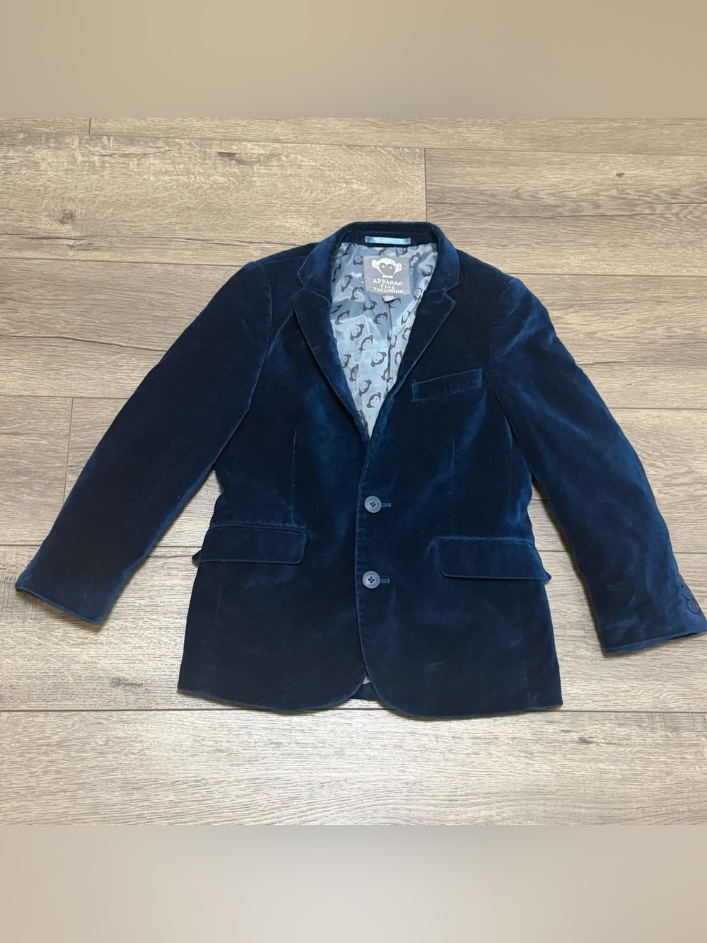 Appaman Fine Tailoring Boys Teal Blue Velvet Blazer Jacket Size 8